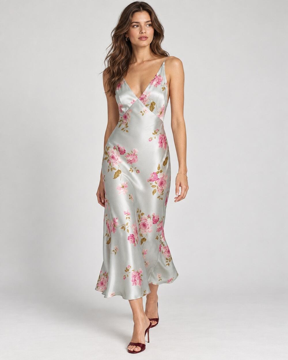 Reformation Anaya Silk Dress Windswept Size S NWT Floral Open Back Midi Dress
